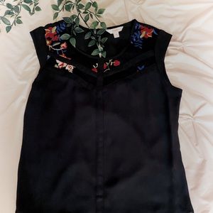 Black Floral Blouse